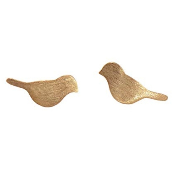 Jewelry - 925 Silver Rose Gold Bird Stud  Earrings